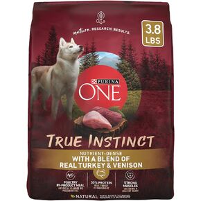 Purina ONE True Instinct With A Blend Of Real Turkey and Venison Dry Dog Food - (Pack of 4) 3.8 lb. Bags