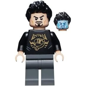 LEGO Superheroes: Tony Stark Minifig with Black Shirt and Gold Markings