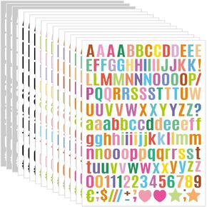 2320 Pieces 15 Sheets Letter Stickers Small Deco Stickers Waterproof Small Letter Stickers, Mailbox Stickervinyl Letter Stickers Window, Water Bottles,DIY,Door,Sign (0.5 Inch)