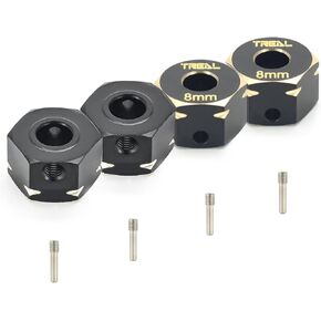 TREAL BRASS Extended Wheels Hex Hubs Adapters 12 * 8mm (4) PCS لـ AXIAL CAPRA SCX10 III JLU Gladiator Bronco Base Camp in Kuwait