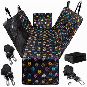 Dog Car Seat Cover for Back Seat Dog with Mesh Window Back Seat Pet Cover for Dogs Waterproof, Non-Slip, Scratch-Proof, Universal Fit for Cars, SUVs & Trucks