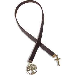 Bookmarks, Handmade Retro Cross Virgin Mary Bookmark with Long Leather Straps, Christian Saint Book Mark, Ideal Catholic Gift (Style 8)