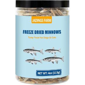 Minnows 4 oz Freeze Dried Minnows, 100% Natural Cat & Dog Treat