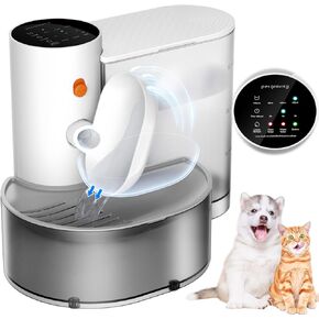 AIERSA Smart Pet Water Fountain, Automatic Pet Water Fountain No Filter Needed, Filterless Cat Water Fountain, Self-Cleaning Cat Water Fountain Without Filter, Rechargeable Water Dispenser for Cats