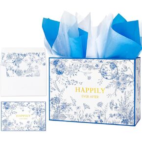 Crisky 13" Large Bridal Shower Bag with Bridal Shower Card (Happily Ever After)