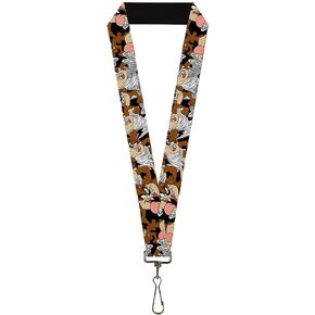 Buckle Down Lanyard-1.0-Tasmanian Devil Vortex Poses Stacked Charcoa