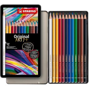 STABILO Premium Colouring Pencil - Original Metal Box of 12 assorted colours