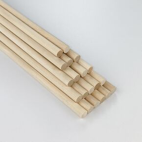 5/16 x 16 inch, Wooden Dowel Rods, Unfinished Wood Round Sticks for Arts Crafts and DIY Program, 20 pcs
