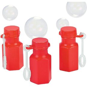 Fun Express Mini Hexagon Red Bubble Bottles (4 Dozen)