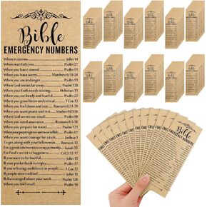 120 Pcs Bible Emergency Numbers Bookmark, Christian Bookmarks, Religious Bible Verse Bookmark, Christian Gifts for Church Supplies, Giveaways for Church Welcome Gifts Sunday (Brown)