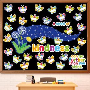 A Seed of Kindness Bulletin Board Set Religious Classroom Bulletin Board Butterfly Cutouts Christian Bible Sunday School Bulletin Board for Spring Preschool Classroom Chalkboard Wall Decor