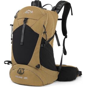 Hiking Backpack,35L Waterproof Hiking Daypack with 3L Water Bladder and Rain Cover, Lightweight Travel Camping Backpack for Men Women (Dark Green)