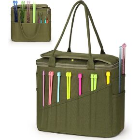 منظم كيس الكروشيه الكبير ، حقيبة الحياكة لتخزين الغزل - حقيبة خيوط وحمل منظم ، حامل الغزل للكروشيه ، إكسسوارات الكروشيه ، خيوط الكروشيه ، هدايا باردة للكروشيهات ، الأخضر in Kuwait