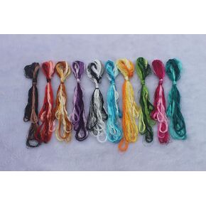 Chinese Natural 100% Mulberry Silk Thread Floss for Handmade Embroidery DIY Supplies 50 Colors Tied in 10 Bundles 20-22 Meters per Color