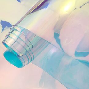 Iridescent Transparent Film Mirror Laser Rainbow Material for DIY Sewing Clothes Bag Making Water-Proof 11.8x54.3inch