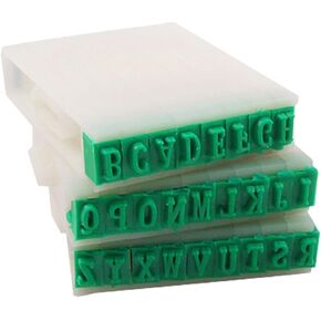 uxcell Plastic Rubber Detachable Letter Stamp 26-Letters English Alphabet A-Z Stamp Set Green for Card Tag Scrapbook Craft Making Teaching