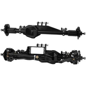 Aluminum Complete Front & Rear Axle CNC Machined with Caliper Brake disc for Axial RBX10 Ryft 1/10 RC Cralwer Upgrade Parts (Black)