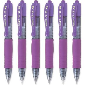 Pilot G2-XS7 Pixie 0.7mm 0.4mm Ballpoint Pens - Purple (Pack of 6)
