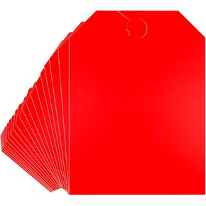 Red 50 Packs Blank Car Mirror Hang Tags 8.5 x 11.5 Inches Car Sale Tags Sale Price Car Mirror Hang Tags/Door Hanger Tags/Blank Tags