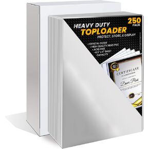 Performore 11" x 8.5" Heavy Duty Rigid Print Crystal-Clear Toploader Frame - Hold, Protect, Store, Display Photographs, Prints and Documents (250 Pack) 10 Packs of 25