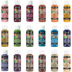 DecoArt Crafter’s Acrylic Fall Colors Paint Set, 18 (2 fl oz/59 ml) Assorted Matte Finish Colors, DIY Arts And Crafts Acrylic Paint, 36 Fl Oz(Pack of 1)