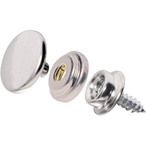 Mini Skater 4 Sets Fastener Screw Snap Stainless Steel Marine Grade Upholstery Boat Cover Button Fastener Kit for Furniture Canvas Fabric Boats Outdoor (4 Sets - Silver)