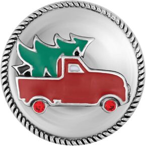 Ginger Snaps Vintage Holiday Truck Charm Accessory | Interchangeable, Customizable & Adjustable Snap Jewelry Collection | Button Charms for Necklaces, Bracelets & Rings | Standard Size | SN19-43