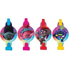 Colorful Trolls Printed Paper Blowouts - 8pc