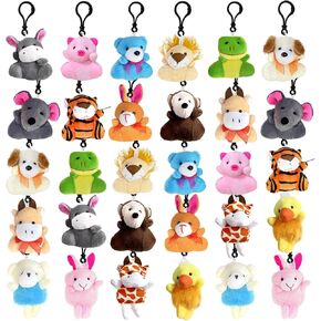 30 PCS MINI Plush Animals Toys ، Wute Stupted Animals Plush Ceychain Set ، Stuffers Stains Easter Stuffers ، Party Favors ، Giftroom Gift