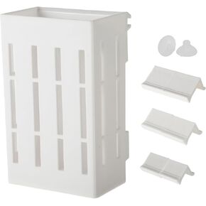 Aquarium Plant Holder, Fish Tank Plant Holder, Aquarium Plant Holder with Hooks and Suction Cups, Aquarium Plant Pots for Hanging Plants and Plant Cultivation, White, 1 Set