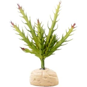 Reptile Plants Terrarium Decor Plastic Artificial Terrarium Plants Reptile Tank Plants for Reptile Lizard Gecko Bearded Dragon Habitat Tank Aquarium Decoration