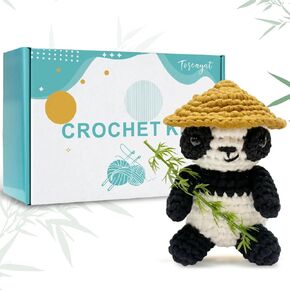 Atourkove Crochet Kit for Beginners with Pre-Started Easy Yarn for Kids and Adults Step-by-Step Video Tutorials Panda