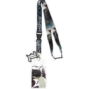 Death Note Detective L Anime Lanyard ID Badge Holder with 2' Rubber Charm