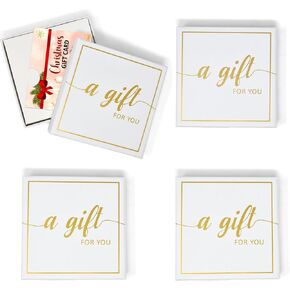 حزمة حامل هدايا بطاقة عيد الميلاد من 6 هدية لك هدايا عطلة بيضاء وذهبية. in Kuwait