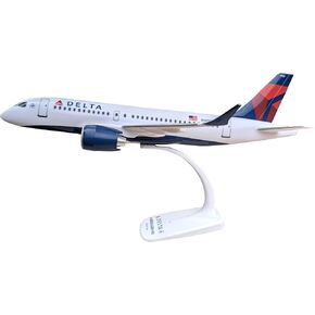 Flight Miniatures Delta (07-Cur) A220-100 1:100 Scale - Plastic Snap-Fit Model Airplane - Collectible Replica of Delta Airlines Aircraft - Part# AAB-22010C-001