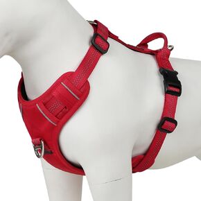 Plutus Pet No Pull Dog Harness, Reflective Adjustable Dog Vest Harness with Handle, Escape Proof, Soft Padded for Small Medium Large Dogs (Red, S)