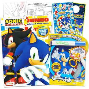 Sonic and Shadow The Hedgehog Coloring Book Set - Sonic Activity Set Bundle with 2 Sonic and Shadow Coloring Books Plus Stickers, Door Hanger | Sonic the Hedgehog Gifts for Kids