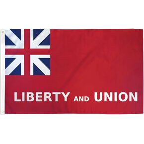 علم AZ - Taunton Liberty and Union Flag - 2 × 3 قدم - 100 د من حرية البوليستر والاتحاد مع اثنين من الحلقات المعدنية - تتلاشى - ألوان زاهية - 2 '× 3' أقدام - 90 × 60 سم