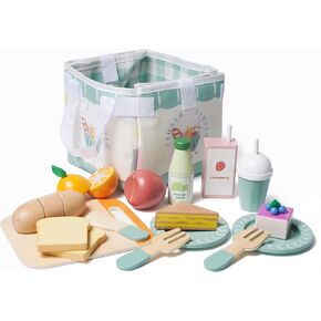 21pcs play food food for Kids Kitch ، cutend play play toy picnic playet with food ، fruit ، juice and bag ، stodler toy food play accessories accessories boys and girls girl