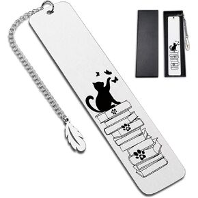 Cat Metal Bookmark, Cute Book Marks for Reading Women/Men/Book Lovers/Kids/Friends - Durable & Rustproof Book Accessories, Cat Lovers Gift (Birthday, Christmas, Graduation Gifts)