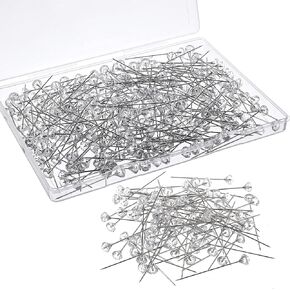 250PCS Flower Pins for Bouquet 2.05 Inch Corsage Pins Diamond Bouquet Pins Rhinestone Flower Floral Pins Premium Crystal Corsage Straight Pins Clear Straight Needle for Wedding Crafts Jewelry Quilting