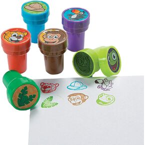 Fun Express - Jungle Stamper - Stationery - Stamps - Self Inking - VBS Vacation Bible School Supplies/Decor - 24 Pieces