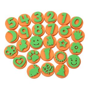 Colorations Stampers Shapes & Numbers , set of 26 stamps, Shape and number stampers are 2.95 inches in dimension and made of durable EVA foam that’s easy to hold