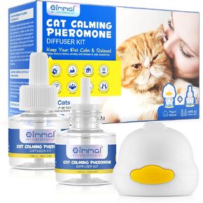 Cat Calming Pheromone Diffuser, Cat Calming Pheromones to Reduce Stress, Spraying & Scratching, 2 in 1 Cat Calming Starter Kit- 2 Packs