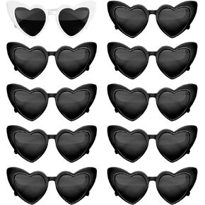 Pibupibu 1+8 Packs Vintage Heart Cateye Bachelorette Party Favors Bridal Shower Supplies Bride Tribe Wedding Sunglasses