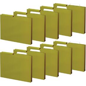 Kokuyo NEOS A4 File Folders, 1.2 Inches (30 mm) Depth, 3 Side Binding PP Type with A Customizable Tab, 10 Pack of Light Olive, Japan Import (A4P-NEF30GX10)