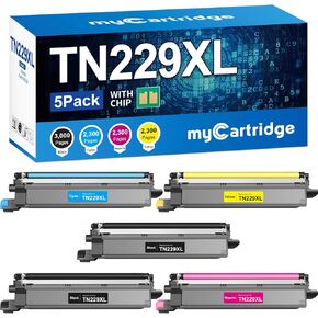 myCartridge Compatible Toner Cartridge Replacement for Brother TN229XL TN229 Toner for HL-L3280CDW MFC-L3780CDW MFC-L3720CDW HL-L3220CDW HL-L3295CDW Printer,TN-229XL TN229XXL Toner 5-Pack