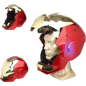 Iron Hero MK 5 1:1 Wearable Helmet - Voice, Touch, and Remote Control with LED Eyes, Realistic Sound Effects, Perfect for Cosplay, Display, and Collectible Figures for Man and Teen
