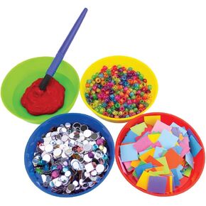 Hygloss Products 10 Plastic paint bowls, Assorted Colors