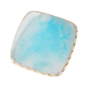 AKOAK 1 Pack Nail Square Palette Crystal Resin Agate Phnom Penh Palette Nail DIY Painting Tools Nail Art Display Stand (Agate Blue)
